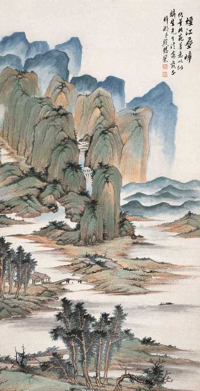 殷梓湘 烟江叠嶂 立轴